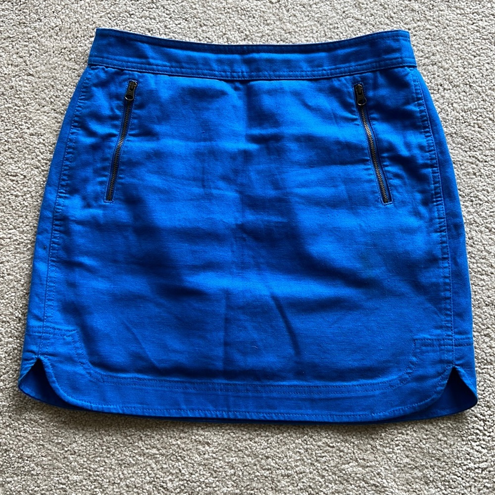 JCrew lined cotton/linen mini skirt